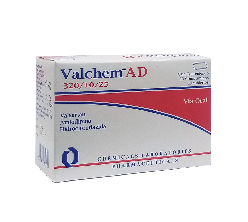 Valchem AD 320/10/25Mg Comprimidos - FarmaciaRD